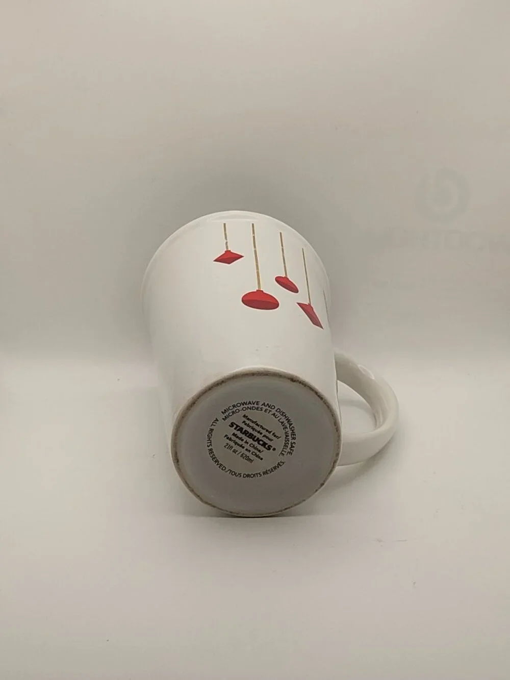 Starbucks White Coffee Mug Hanging Holiday Ornaments 21 oz